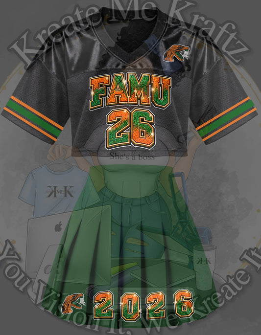 Youth Homecoming Crop Top & Jersey Set 🧡💚