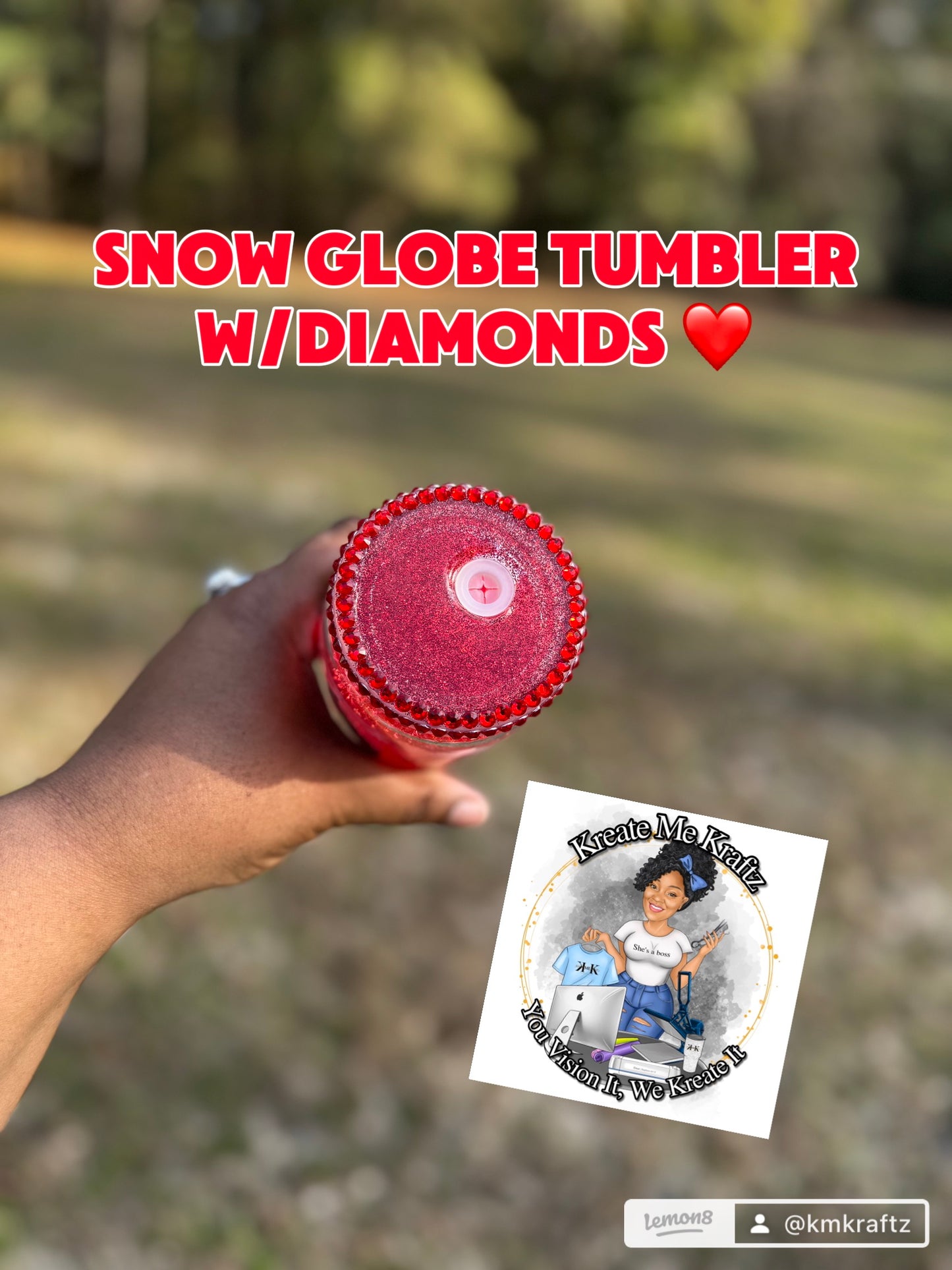 Diamond Snow Globe Tumbler w/coffee