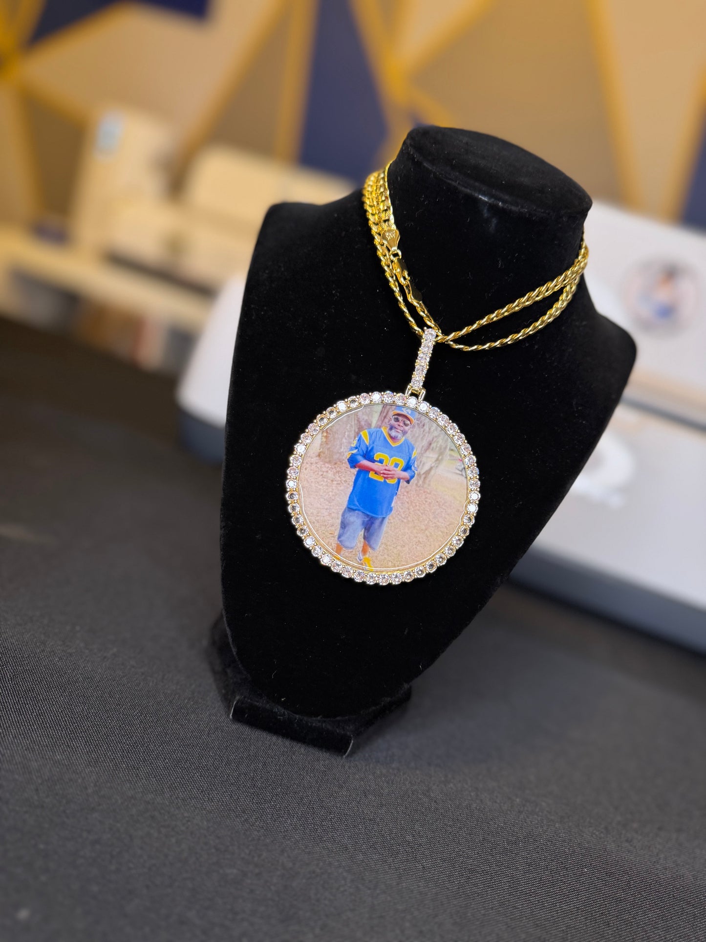 Large Circle Unisex Photo Necklace