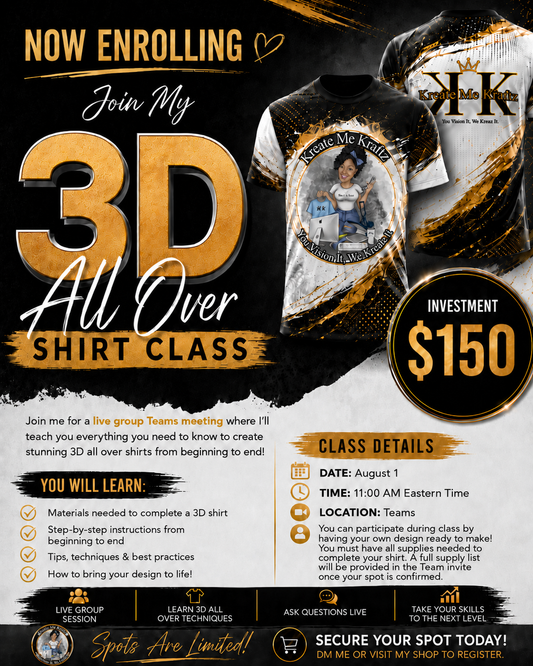 3D/All Over Shirt Class (Aug 1)